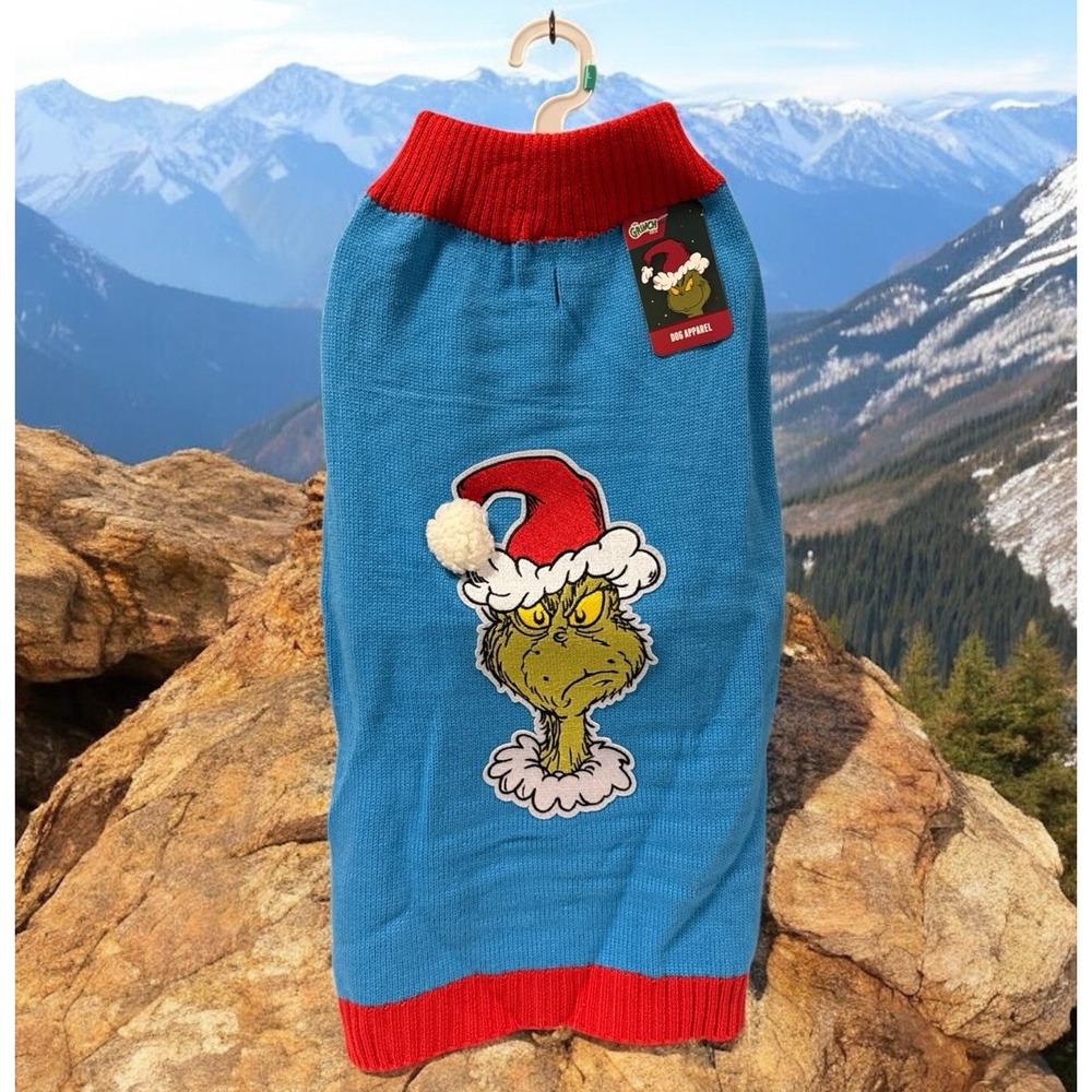 The Grinch Dr. Seuss Holiday Sweater Pet Christmas Halloween Dog‎ Costume M
